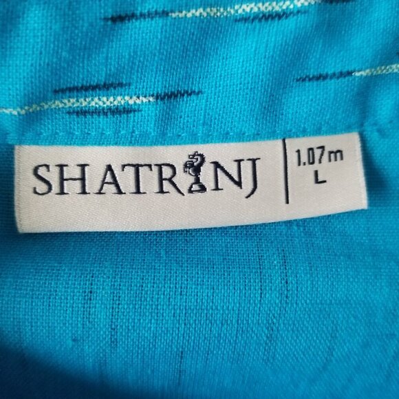 Shatranj Kurta Size L Lightweight Linen Cotton Tunic Top Pullover Abstract Print - Picture 3 of 8